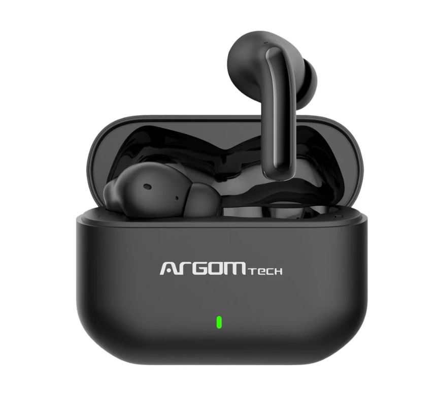 Auricular Argom ARG-HS-5085BK SKEIPODS E85, Audífonos con micrófono, inalámbrico, bluetooth, cancelacion de ruido, color negro. ARG-HS-5085BK