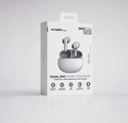 Auricular Argom ARG-HS-5020BK SkeiPods E20 - Audífonos con micrófono, inalámbrico, bluetooth, cancelacion de ruido, color blanco.
