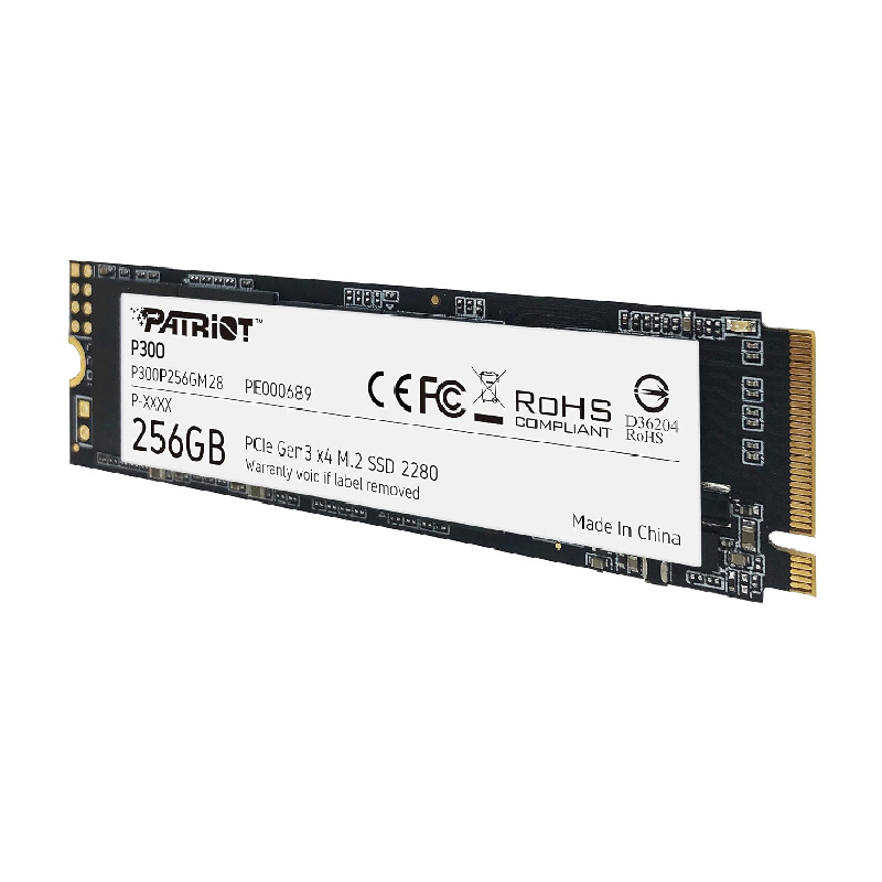 Unidad de Estado Sólido (SSD) Patriot P300 - PCIe NVMe 256GB - 1700MB/s de Lectura, 1100MB/s de Escritura, PCIe Gen3x4, M.2 (2280) P300P256GM28 