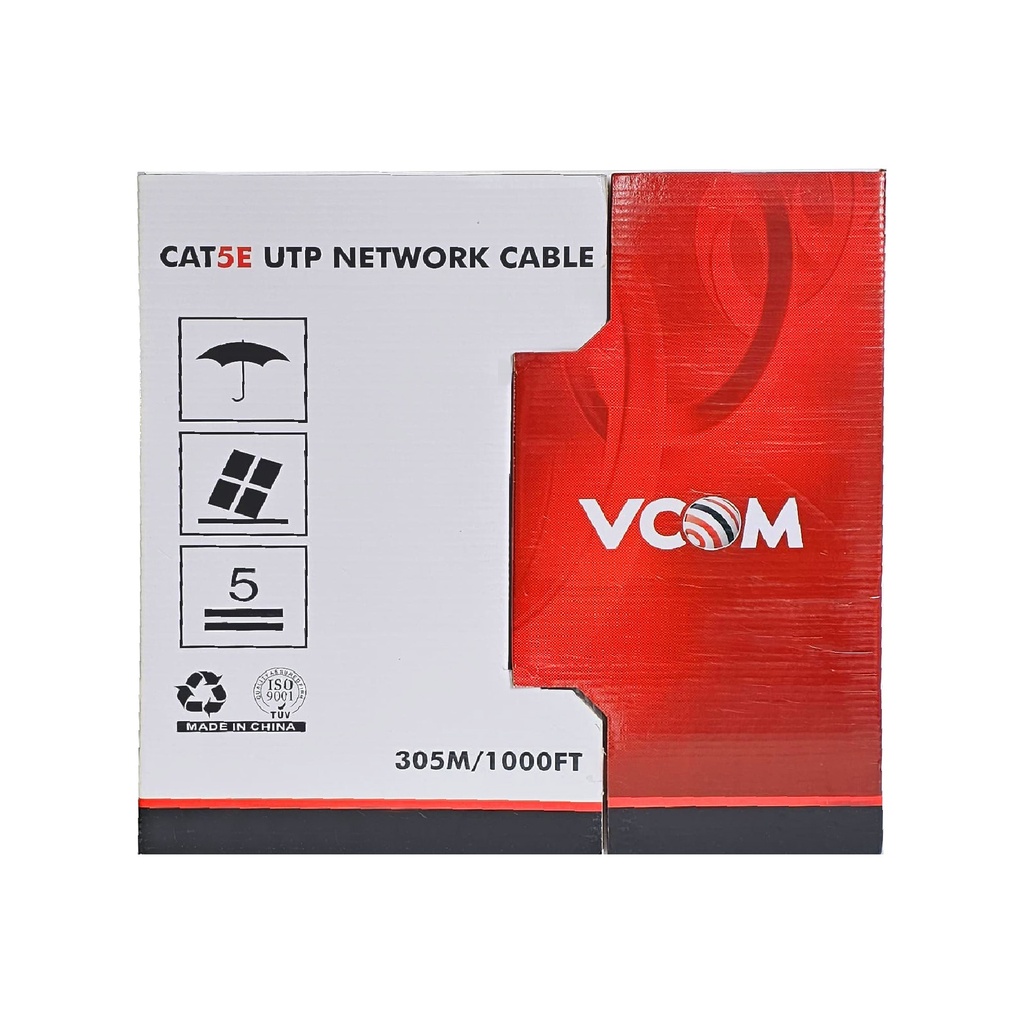 Caja de cable estructurado VCOM NC514-305 - Cat5e UTP, caja de cable de red, cobre, 4 pares, sólido, CM, colro azul. NC514-L-305