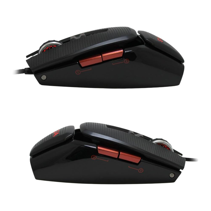 Mouse EVGA TORQ X10 - Ratón óptico para gamers, 8200 dpi, 9 botones programables, ambidiestro, color negro/rojo. 901-X1-1102-KR
