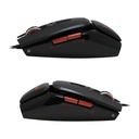 Mouse EVGA TORQ X10 - Ratón óptico para gamers, 8200 dpi, 9 botones programables, ambidiestro, color negro/rojo. 901-X1-1102-KR