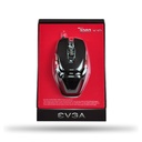 Mouse EVGA TORQ X10 - Ratón óptico para gamers, 8200 dpi, 9 botones programables, ambidiestro, color negro/rojo. 901-X1-1102-KR