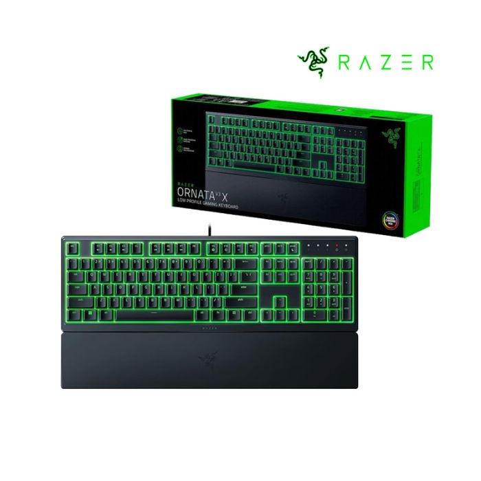 Teclado Razer Ornata V3 X - Teclado para Gamer, ergonómico, silencioso, teclas de perfil bajo, Razer Chroma RGB, USB Negro. RZ03-04471100-R311