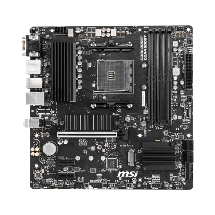Tarjeta Madre AMD MSI B550M PRO-VDH - AM4, AMD B550, Micro-ATX, 4x DDR4 hasta 128GB, PCIe 4.0 x16, HDMI, VGA, DisplayPort, USB 3.2, M.2, SATA 6Gb/s, 1Gbit Red.