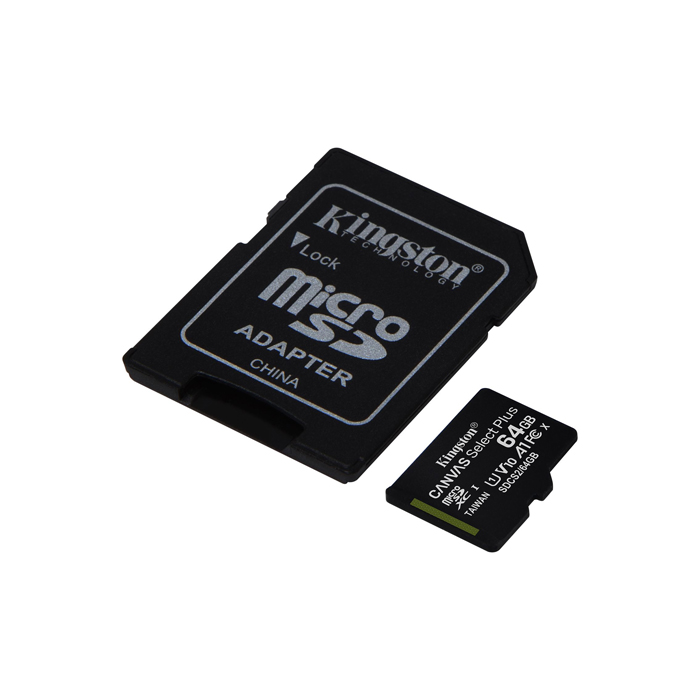 Tarjeta de memoria MicroSD SDXC/SDHC Kingston Select Plus - UHS-I, U1, V10, A1, hasta 100MB/s Lectura, 85MB/s escritura, con capacidad de 64GB. SDCS2/64GB