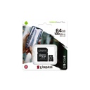 Tarjeta de memoria MicroSD SDXC/SDHC Kingston Select Plus - UHS-I, U1, V10, A1, hasta 100MB/s Lectura, 85MB/s escritura, con capacidad de 64GB. SDCS2/64GB