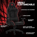 Silla para Gamers Argom ARG-CH-9010 ERGO FX1 - Reposacabezas Ajustable, Almohadillas Lumbares, reposabrazos, Negro. ARG-CH-9010BK