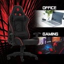 Silla para Gamers Argom ARG-CH-9010 ERGO FX1 - Reposacabezas Ajustable, Almohadillas Lumbares, reposabrazos, Negro. ARG-CH-9010BK