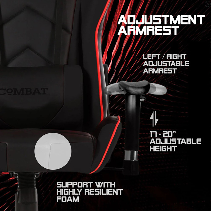 Silla para Gamers Argom ARG-CH-9010 ERGO FX1 - Reposacabezas Ajustable, Almohadillas Lumbares, reposabrazos, Negro. ARG-CH-9010BK