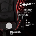 Silla para Gamers Argom ARG-CH-9010 ERGO FX1 - Reposacabezas Ajustable, Almohadillas Lumbares, reposabrazos, Negro. ARG-CH-9010BK