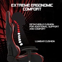 Silla para Gamers Argom ARG-CH-9010 ERGO FX1 - Reposacabezas Ajustable, Almohadillas Lumbares, reposabrazos, Negro. ARG-CH-9010BK