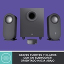Bocinas Logitech Z407 - Sistema de altavoces 2.1, 80 vatioseReales (RMS), control inalámbrico, conexión bluetooth 5.0/3.5mm, color negro. 980-001347
