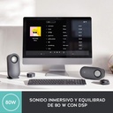 Bocinas Logitech Z407 - Sistema de altavoces 2.1, 80 vatioseReales (RMS), control inalámbrico, conexión bluetooth 5.0/3.5mm, color negro. 980-001347