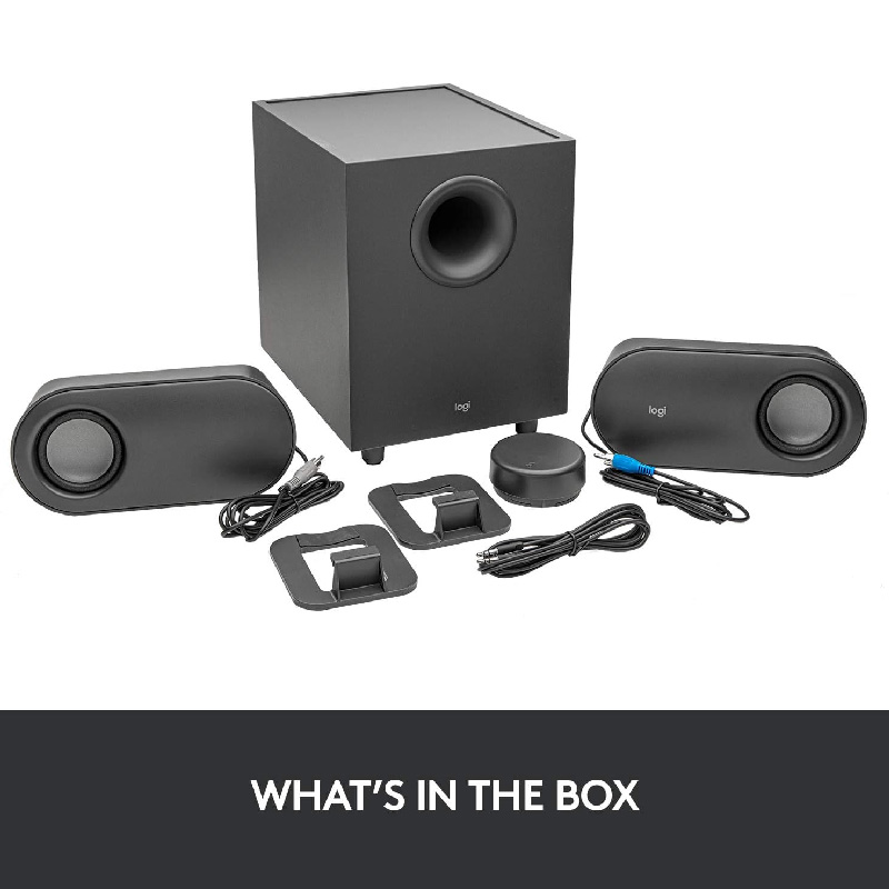 Bocinas Logitech Z407 - Sistema de altavoces 2.1, 80 vatioseReales (RMS), control inalámbrico, conexión bluetooth 5.0/3.5mm, color negro. 980-001347