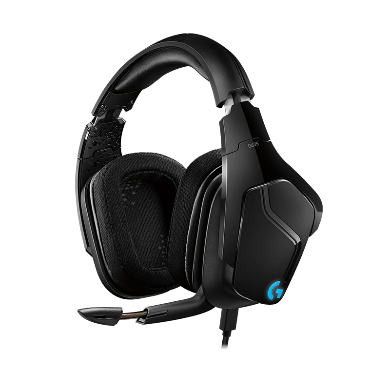 Auricular Logitech G635 - Audífono con micrófono para gamer, compatible con PC/PS4/Xbox One/Nintendo Switch/Smartphone, rgb, sonido envolvente 7.1, teclas G, conector 3.5mm, color negro. 981-000748
