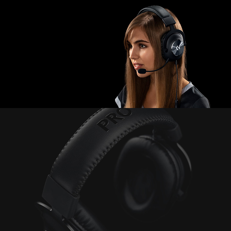 Auricular Logitech Pro X Gaming Headset - Audífono con micrófono para gamer, Pro-G, compatible con PC/PS4/Xbox One, conector usb, color negro. 981-000817
