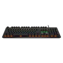 Teclado MSI  FORGE GK300 BLUE ES - Teclado para gamer, alámbrico, rgb, usb, Español, color Negro.