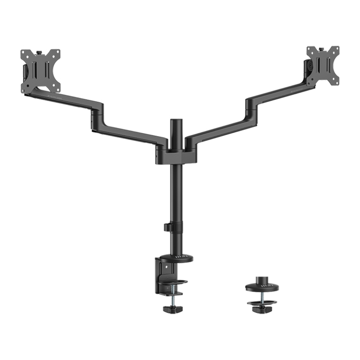 Soporte Doble MSI PRO MT81D - Para monitor LCD/LED, VESA 75x75/100x1 soporta 17" hasta 32", hasta 8 kg/17.6 lb por brazo, color negro. PRO MT81D