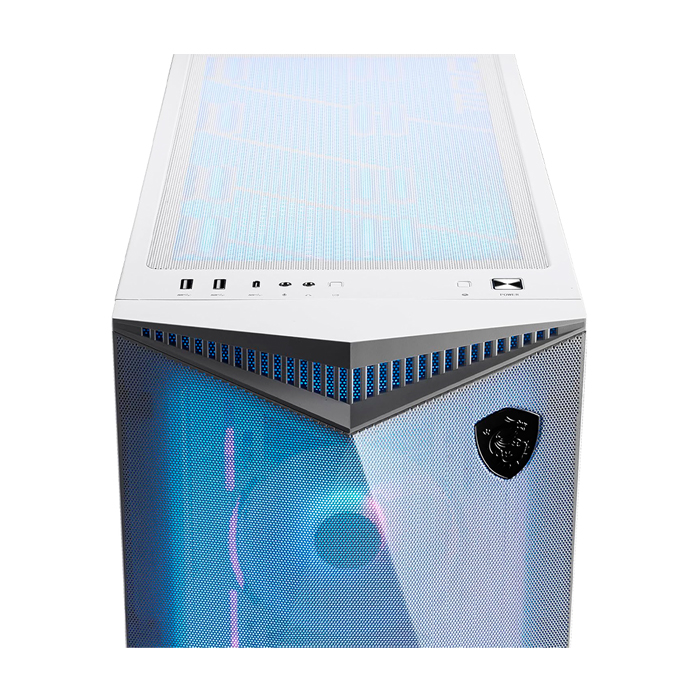 Caja E-ATX MSI MPG GUNGNIR 300R AIRFLOW WHITE - 2x USB 3.2, 1 x USB 3.2, 1 x Mic-entrada / Audio-salida, 3x abanicos de 120mm, Color Blanco. MPG GUNGNIR 300R AIRFLOW WHITE