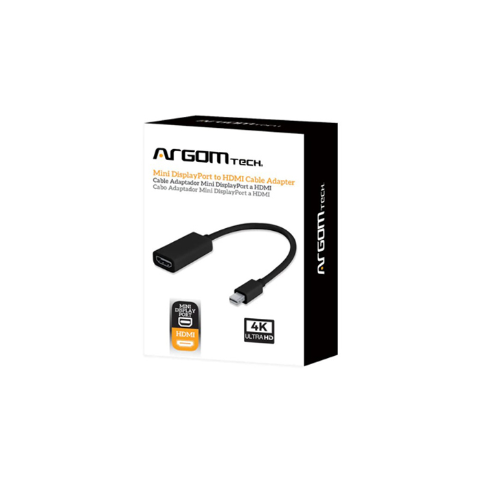 Adaptador Argom Mini DisplayPort a HDMI - Mini displayport macho/HDMI hembra, para conectar monitores a portátiles con puerto mini displayport, entre otros.