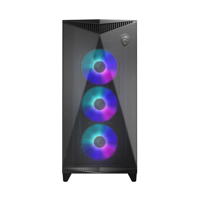 Caja E-ATX MSI MPG GUNGNIR 300R AIRFLOW WHITE - 2x USB 3.2, 1 x USB 3.2, 1 x Mic-entrada / Audio-salida, 3x abanicos de 120mm, Color Blanco. MPG GUNGNIR 300R AIRFLOW WHITE