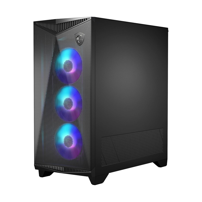 Caja E-ATX MSI MPG GUNGNIR 300R AIRFLOW WHITE - 2x USB 3.2, 1 x USB 3.2, 1 x Mic-entrada / Audio-salida, 3x abanicos de 120mm, Color Blanco. MPG GUNGNIR 300R AIRFLOW WHITE