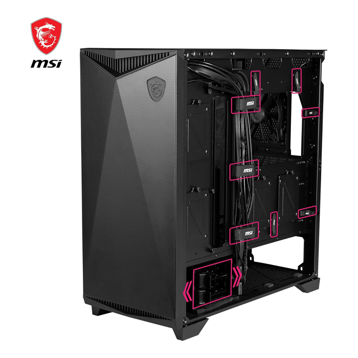 Caja E-ATX MSI MPG GUNGNIR 300R AIRFLOW WHITE - 2x USB 3.2, 1 x USB 3.2, 1 x Mic-entrada / Audio-salida, 3x abanicos de 120mm, Color Blanco. MPG GUNGNIR 300R AIRFLOW WHITE