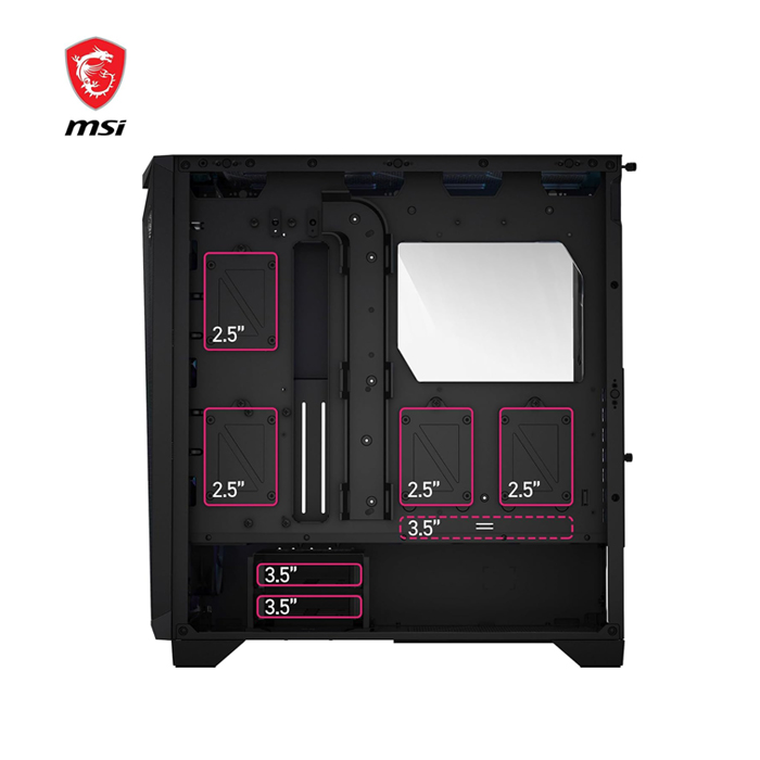 Caja E-ATX MSI MPG GUNGNIR 300R AIRFLOW WHITE - 2x USB 3.2, 1 x USB 3.2, 1 x Mic-entrada / Audio-salida, 3x abanicos de 120mm, Color Blanco. MPG GUNGNIR 300R AIRFLOW WHITE