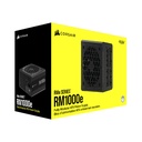 Fuente de Poder Corsair RM1000e - Potencia de 1000W ATX, abanico 140mm, Modular, conexiones 3 x PCI-Express & 7x SATA, certificado 80 PLUS Gold. CP-9020264-NA