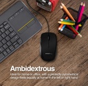 Mouse Argom - Ratón óptico, ergonómico, 800 dpi, 3 botones, usb, color negro.