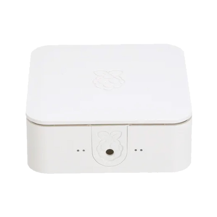 Caja Raspberry Pi Quattro - Compatible con raspberry Pi B+/2B/3B, montaje VESA incluído, color blanco.
