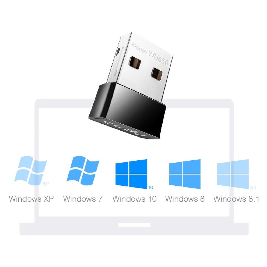 Adaptador Inalámbrico Cudy AC650 - USB 3.0, (433Mbps+200Mbps), banda dual 2.4Ghz/5Ghz.