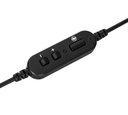 Auricular Targus  AEH101TT - Audífono con micrófono,  conector usb, cancelación de ruido, color negro. AEH101TT