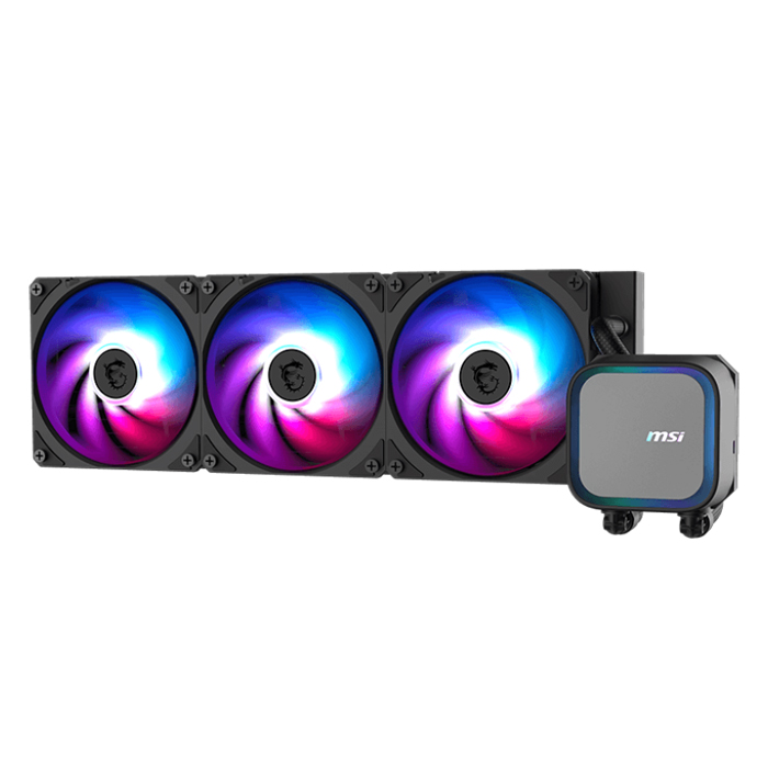 Sistema de Enfriamiento Líquido Para Procesador, MSI MAG CORELIQUID A13 360, Iluminación RGB, Socket LGA 1150/1151/1155/1156/1200/1700/1851, Socket AMD AM4/AM5, Conector 4 Pines, Negro 