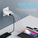 Cargador de pared O.E.M. - 5 Conectores, 2 x Tipo-C + 3 x USB, Carga rápida de 65W, Compatible con celulares, tablets, otros, Blanco-65W Fast charger 5 Port