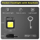 Lampara portátil de llavero - 500 MA - Aluminio y plástico, Color negro, Keychain light 500ma