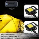 Lampara portátil de llavero - 500 MA - Aluminio y plástico, Color negro, Keychain light 500ma