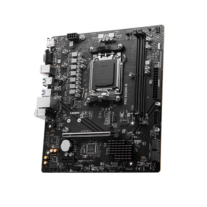 Tarjeta Madre AMD MSI PRO B650M-B - AM5,AMD B650, 2x DDR5 6600Mhz(OC), PCIe 4.0 x16, HDMI, VGA, USB 2.0, M.2, SATA 6Gb/s. PRO B650M-B
