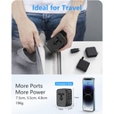 Argom ARG-AC-0298BK Adaptador de Viaje Universal Argom ARG-AC-0298BK, Puerto USB QC3.0 de 18 W, Puerto PD tipo C 20W, Negro ARG-AC-0298BK (copia)