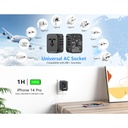 Argom ARG-AC-0298BK Adaptador de Viaje Universal Argom ARG-AC-0298BK, Puerto USB QC3.0 de 18 W, Puerto PD tipo C 20W, Negro ARG-AC-0298BK (copia)