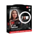 Aro de Luz Argom ARG-LP-9315BK 9315 Luz LED DE 8" Con mini tripode