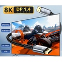 Cable Display Port 1.4 - O.E.M. - Ultra High-Speed, 8k@60Hz 4K@120Hz, 4K@120Hz, 2K@165Hz, 32.4Gbps, HDR, 2m (6.6 pies). LBF1030-11