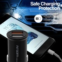 Cargador de Coche Argom ARG-AC-0111BK - Cargador doble para automóvil, USB, Carga rapida, 30W, Compatible con celulares, tablets, otros