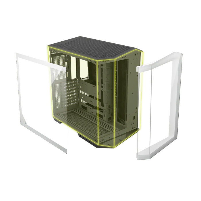 Caja Micro- ATX Tower MAG PANO M100R PZ - ARGB, 1 x USB 3.2 Gen 1 Tipo-A, 1 x USB 3.2 Gen 2x2 Tipo-C, 1 x Salida de audio/Entrada de micrófono, 1 x Botón de interruptor LED,1 x Botón de encendido, Color Negro. MAG PANO M100R PZ