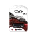 Unidad de Estado Sólido (SSD) Kingston KC3000 - Capacidad de 1024GB, 7000MB/s de lectura, 7000MB/s de escritura, NVMe PCIe Gen4, M.2 2280, NAND 3D TLC. SKC3000S/1024G