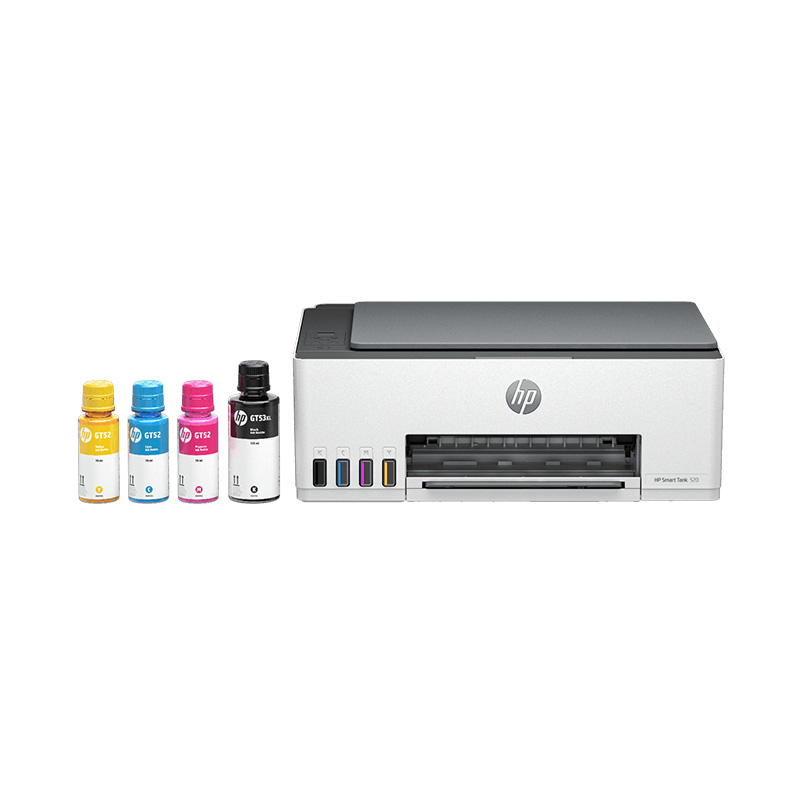 Impresora Multifuncional HP Smart Tank 520 - Impresora-escáner-copiadora, 12ppm negro, 5ppm color, resolución Hasta 4800 x 1200 dpi, usb 2.0. 1F3W2A