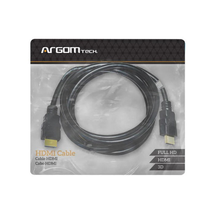 Cable de HDMI Argom ARG-CB-1875 Para Monitor - HDMI macho a HDMI macho, 10 pies, version 1.4, 30AWG, color negro