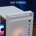 Caja Gamer Aerocool -Vidrio Templado, RGB, Para Micro ATX/mini ITX, Puertos USB3.0x1, USB2.0x2, Audio HD y micrófono, Color Blanco. CS-109-G-WT-V1