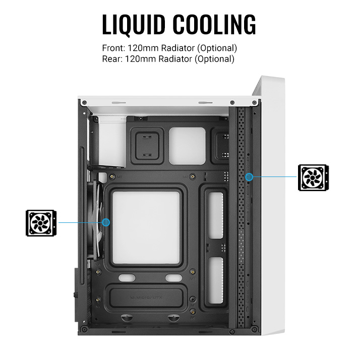 Caja Gamer Aerocool -Vidrio Templado, RGB, Para Micro ATX/mini ITX, Puertos USB3.0x1, USB2.0x2, Audio HD y micrófono, Color Blanco. CS-109-G-WT-V1